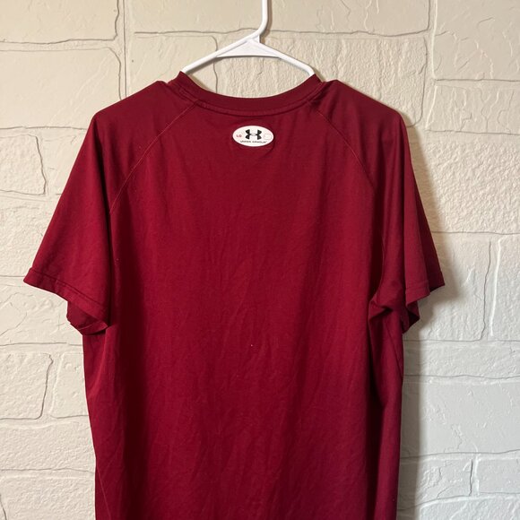 Red/Maroon Men's Short Sleeve Under Armour T-shirt - Picture 2 of 2
